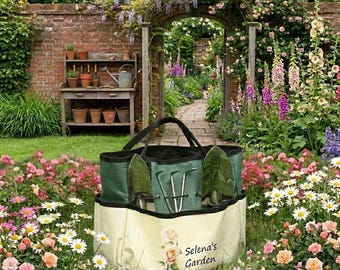 Bolsa de jardín personalizada con herramientas, bolsa de jardín personalizada para mujer, bolsa de jardín, regalo para amantes de la jardinería, regalo para la abuela, regalo para el Día de la Madre