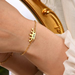 Pulsera de corona personalizada, pulsera con nombre personalizado para ella, pulsera de reina, pulsera de la amistad, regalos de cumpleaños para su mejor amiga, mamá