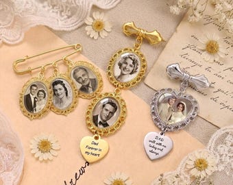 Colgante personalizado para ramo de novia con foto, colgante para boda con foto, regalos conmemorativos de boda