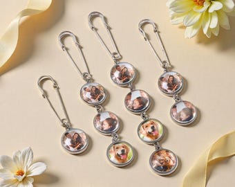Wedding Photo Charm,Bridal Bouquet Charm,Memorial Charm,Memorial Gift,Groom Pin,Groom Memorial Pin,Gift for Groom,Bridal Shower Gift