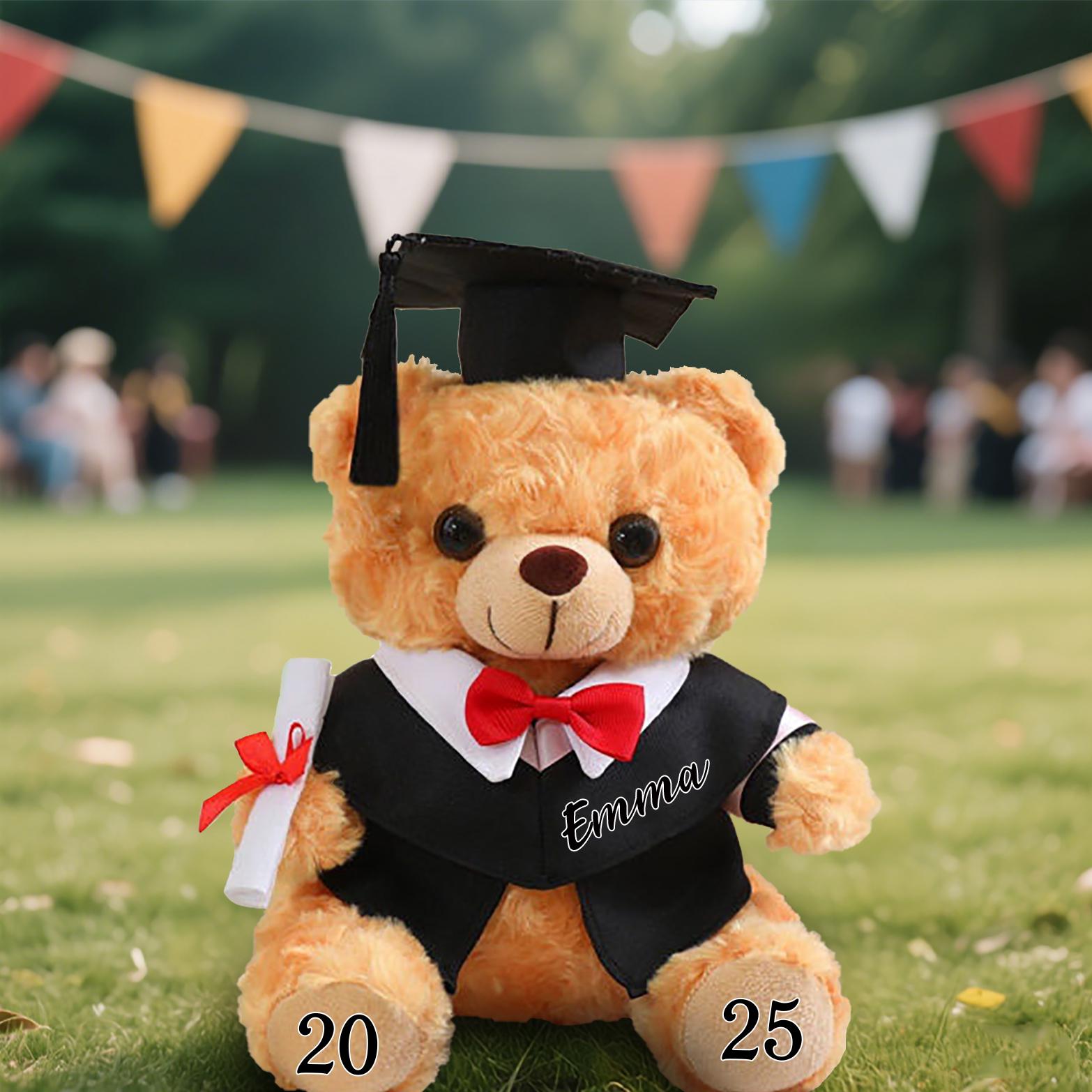 Personalized Graduation Teddy Bear 2025 - Custom Text Graduation Gift Plush