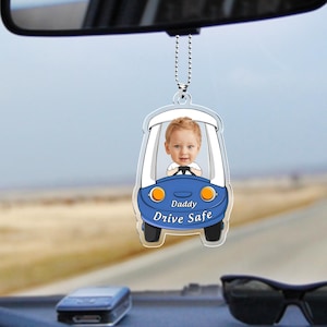 Personalized Acrylic Car Hanger, Drive Safe Daddy Acrylic Car Hanging, New Dad Gift, 1st Fathers Day Gift For Him, Gift for Husband/Father image 14