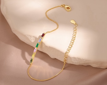 Pulsera de piedra de nacimiento personalizada para mamá, pulsera de piedra de nacimiento familiar, joyería de piedra de nacimiento, piedras de nacimiento familiares, regalo de cumpleaños personalizado para mujeres