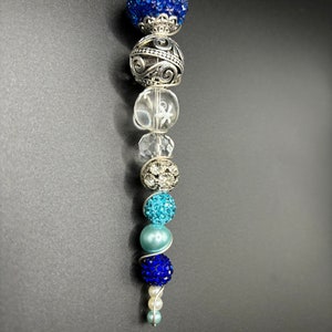 Blue, silver, and crystal icicle