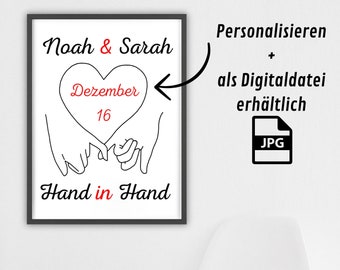 Personalisiertes Jahrestag Geschenk für Sie, Personalisiertes Geschenk zum Hochzeitstag, Jahrestag, Geschenk für Ihn, Geschenk Idee