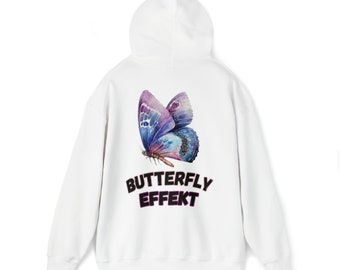 Butterfly Effekt, Hoodie, Schmetterling, Kaputzenpullover, Kuscheliger Hoodie mit Backprint , Butterfly,