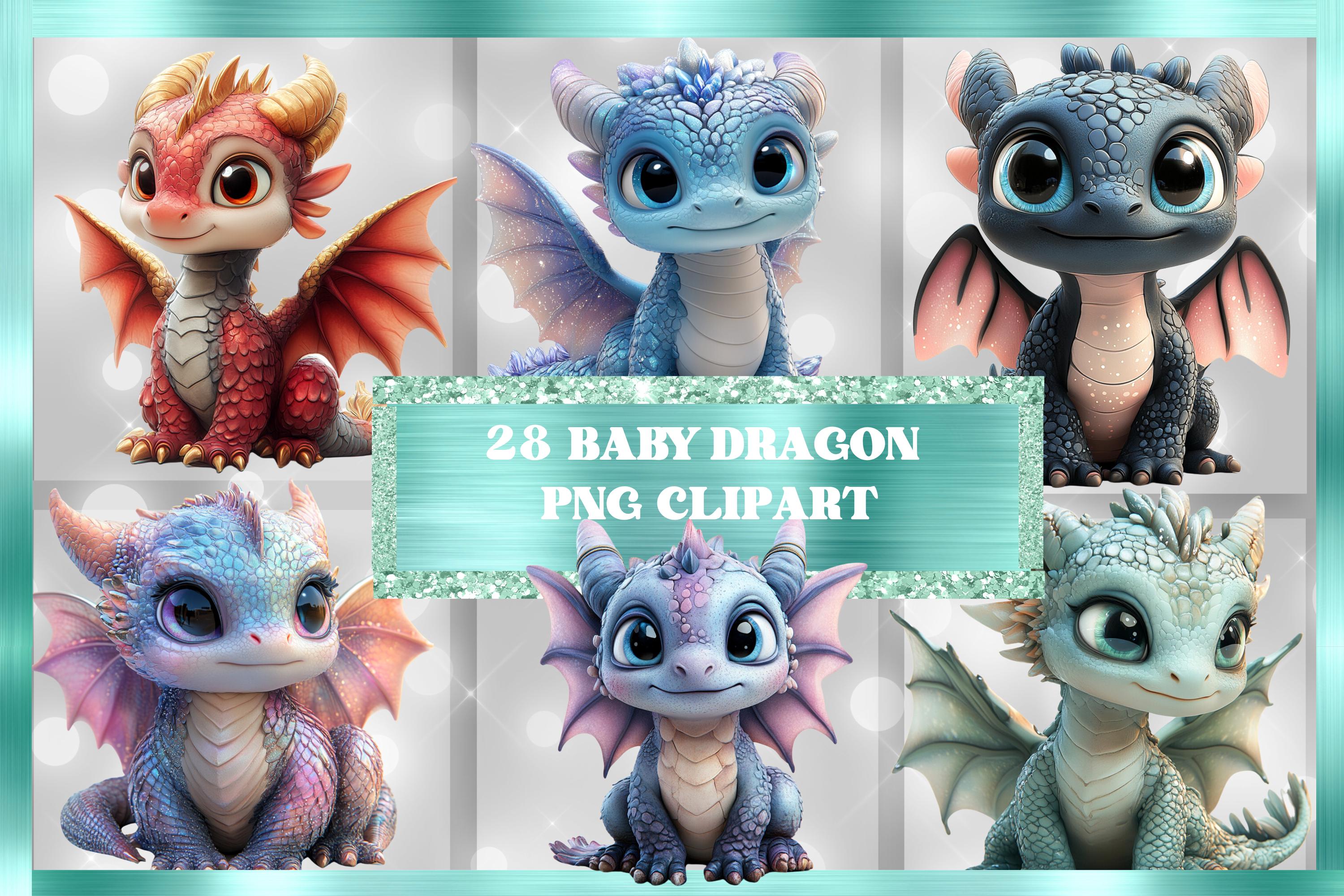 Baby Dragons Clipart PNG | Cute Fantasy Dragon Graphics for Kids ...