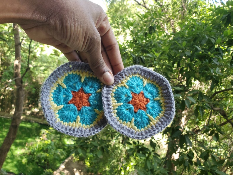 Crochet hexagon pattern , crochet african flower , easy to learn image 2