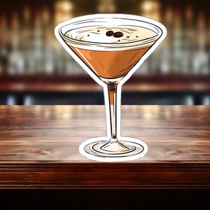Coffee Bean Espresso Martini Sticker - Compact Vinyl Decal for Laptop, Tablet, Water Bottle - Perfect Gift for Martini Girls