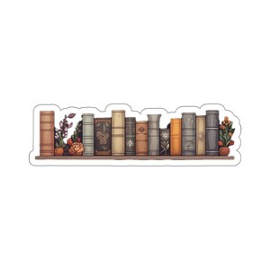 Niedlicher gemütlicher Bücherregal-Aufkleber - Vinyl-Aufkleber für Laptop, Kindle, Hydroflask - Geschenk für Buchliebhaber, Kindle-Aufkleber, Leseaufkleber