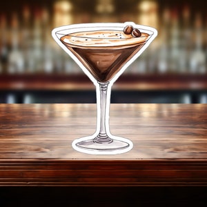 Simple Espresso Martini Sticker - Compact Vinyl Decal for Laptop, Tablet, Water Bottle - Perfect Gift for Espresso Martini Girls