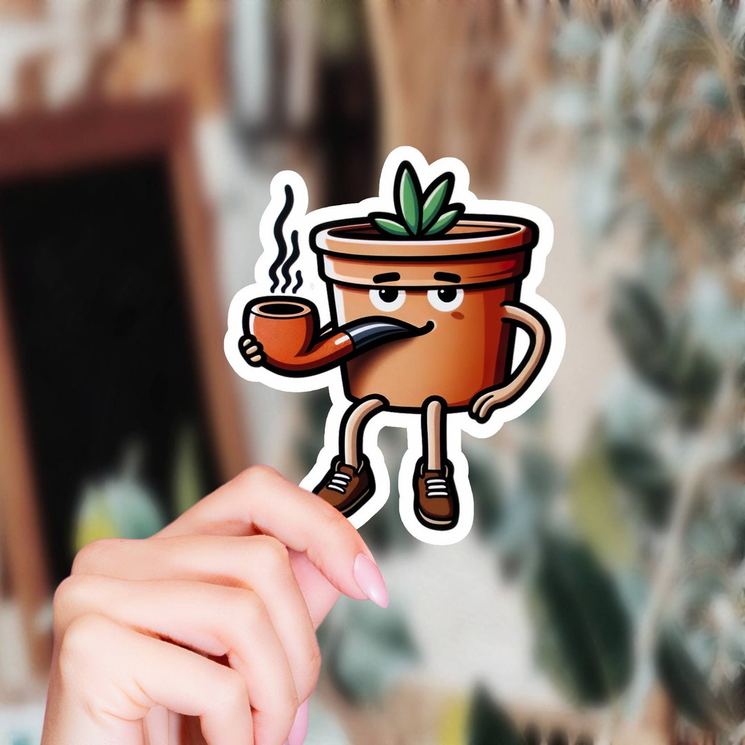 Pot Animated Sticker Smoking Pot Sticker Vinyl Decal for Laptop Sticker Kindle Stickers ...