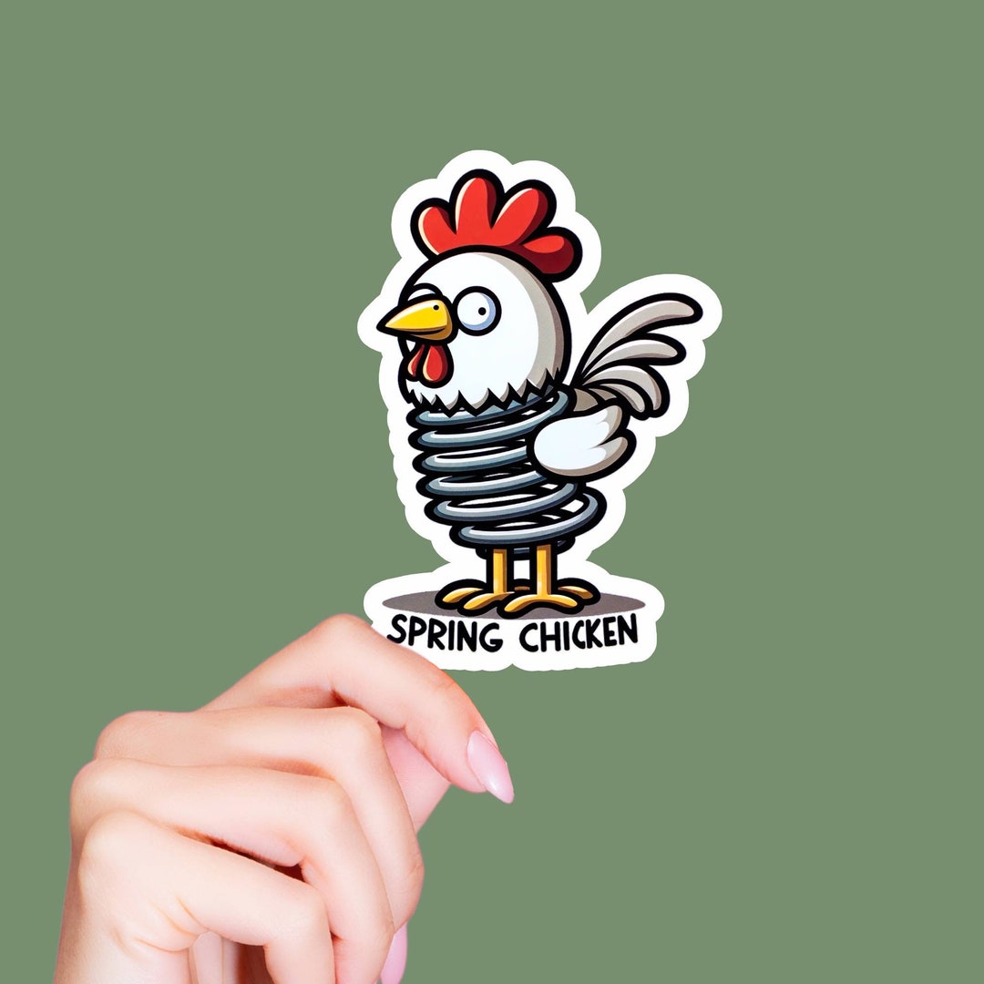Spring Chicken Sticker Spring Chicken Sticker Vinyl Decal for Laptop Sticker Kindle Stickers ...