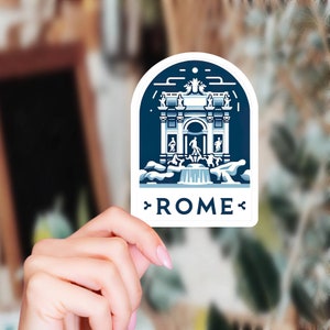 Rome Trevi Fountain Travel Sticker Vinyl Decal for Kindle Stickers for Laptop Hydroflask Travel Stickers Italy Tourists Gift Stickers Rome