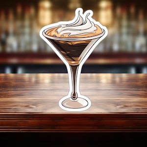 Whipped Espresso Martini Sticker - Compact Vinyl Decal for Laptop, Tablet, Water Bottle - Perfect Gift for Martini Drinkers