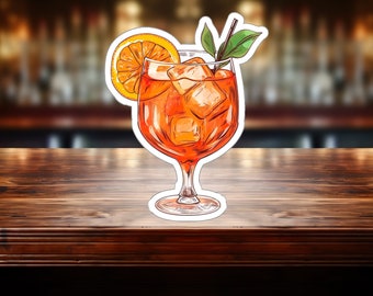Refreshing Aperol Spritz Sticker - Compact Vinyl Decal for Laptop, Tablet, Water Bottle - Perfect Gift for Spritz Girls