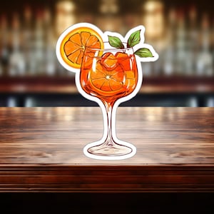 Aperol Spritz Sticker - Waterproof Vinyl Decal for Car Window, Water Bottle - Perfect Gift for Spritz Girls