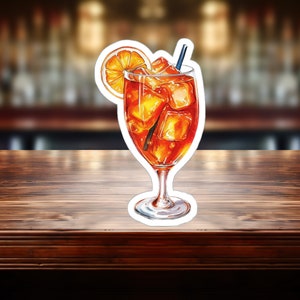 Refreshing Aperol Spritz Sticker - Compact Vinyl Decal for Laptop, Kindle, Water Bottle - Perfect Gift for Spritz Girls