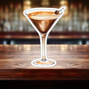 Classy Espresso Martini Sticker - Compact Vinyl Decal for Laptop, Tablet, Water Bottle - Perfect Gift for Martini Girls, Espresso Lovers