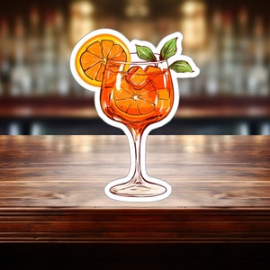 Refreshing Aperol Spritz Sticker - Compact Vinyl Decal for Laptop, Tablet, Water Bottle - Perfect Gift for Spritz Girls