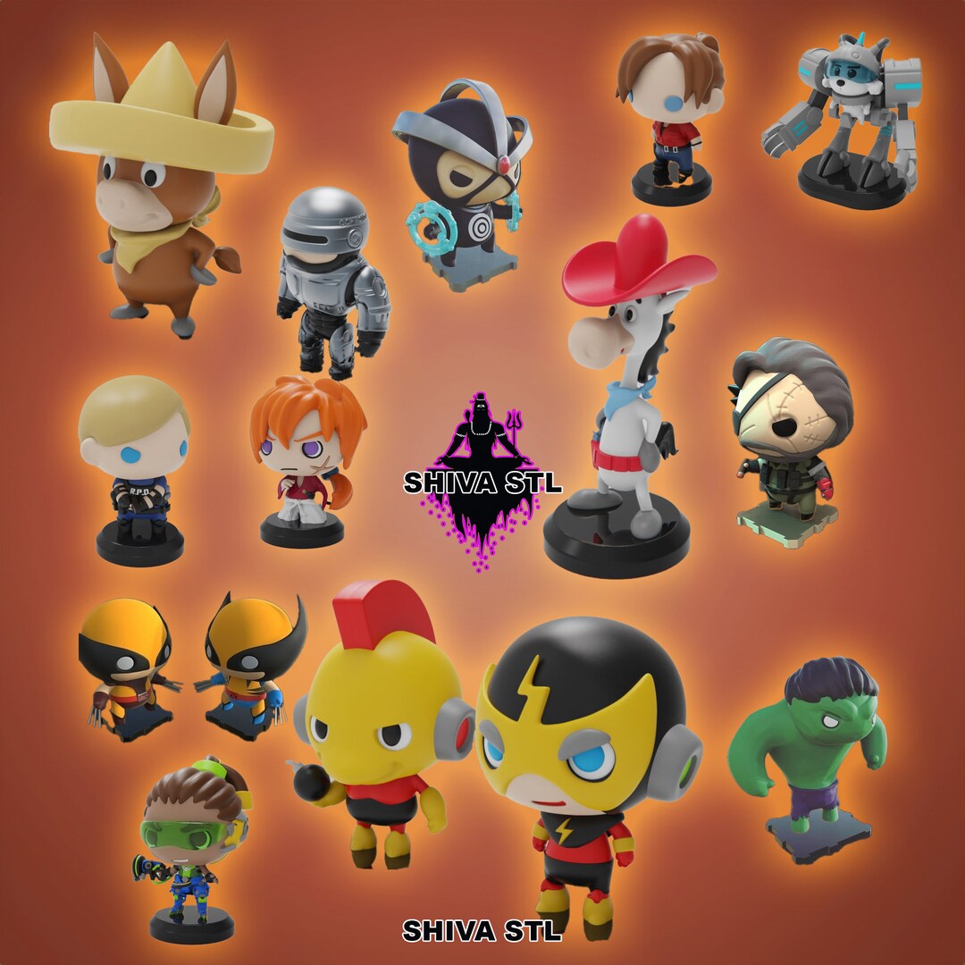 Mini Pop Figures STL Pack for 3D Printing Superheros's - Etsy