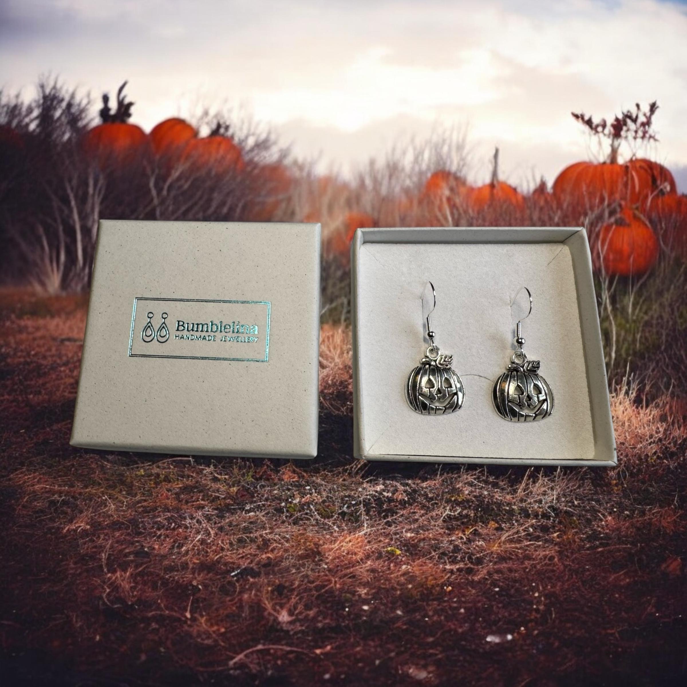 Halloween Ohrringe 925 Silber - Kürbis & Geister Motive, Ohrstecker