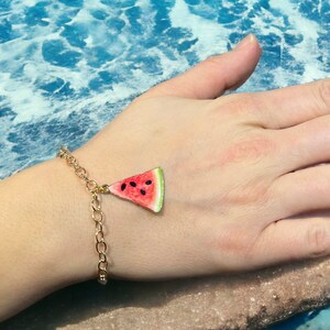 Watermelon Handmade Neckace. Lovely summer necklace. Fruit Necklace. Option to add earrings and bracelet. zdjęcie 3