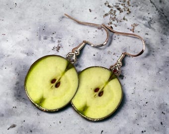 Pendientes colgantes de manzana: joyas divertidas con sabor a fruta, hipoalergénicas, con opción de caja de regalo.