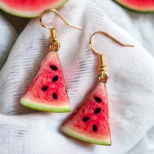 Watermelon Handmade Neckace. Lovely summer necklace. Fruit Necklace. Option to add earrings and bracelet. zdjęcie 5