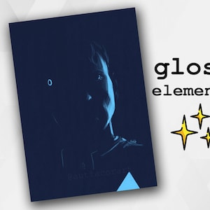 Puede incluir: Una ilustración digital de un rostro con un brillo azul alrededor de los ojos y un círculo azul en la frente. El fondo es azul oscuro. El texto "@auliaacraft" está en la parte inferior de la imagen.