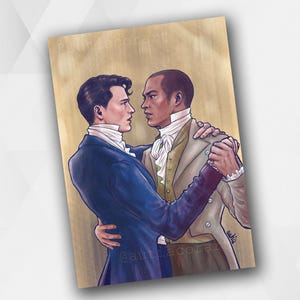 RK1K A4 art print, Connor x Markus, Detroit Become Human, vintage conkus fanart