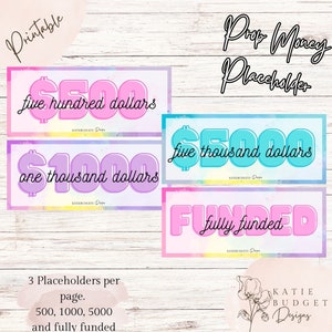 Prop Money Placeholder Slips - Printable