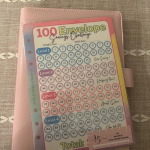 A5 / Paquete de ahorros / 100 sobres / Raspar / Fondo de emergencia / 26 semanas