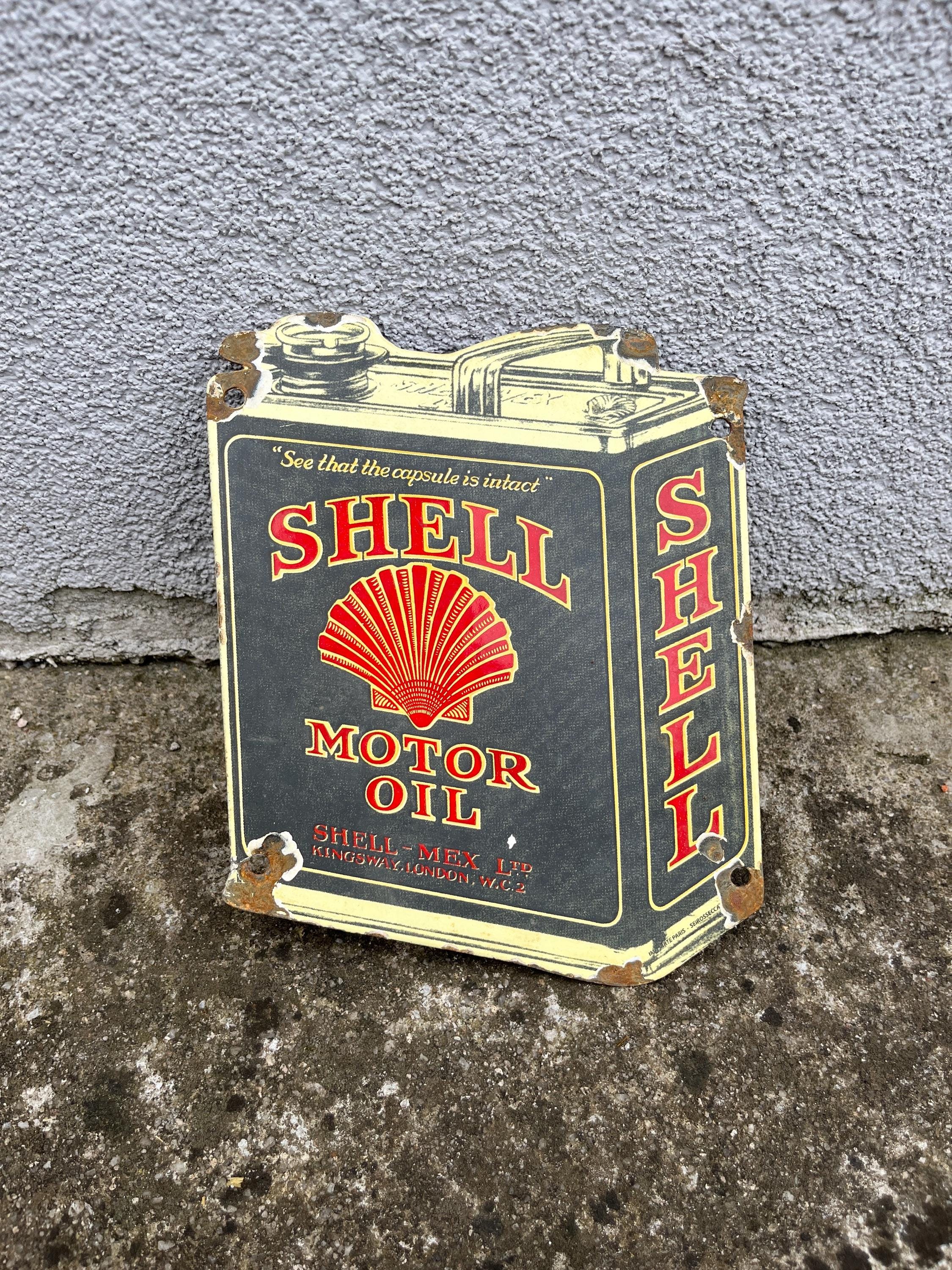Shell Vintage Enamel Sign - Etsy