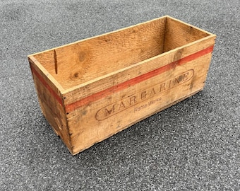 Vintage 1930s German Wooden Margarine Crate Rama Werke Box Antique Storage Box Collectible Old