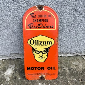 Enamel Porcelain Signs Oilzum - Etsy