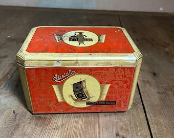 Vintage Old Coffee Tin Blechdose Eduscho