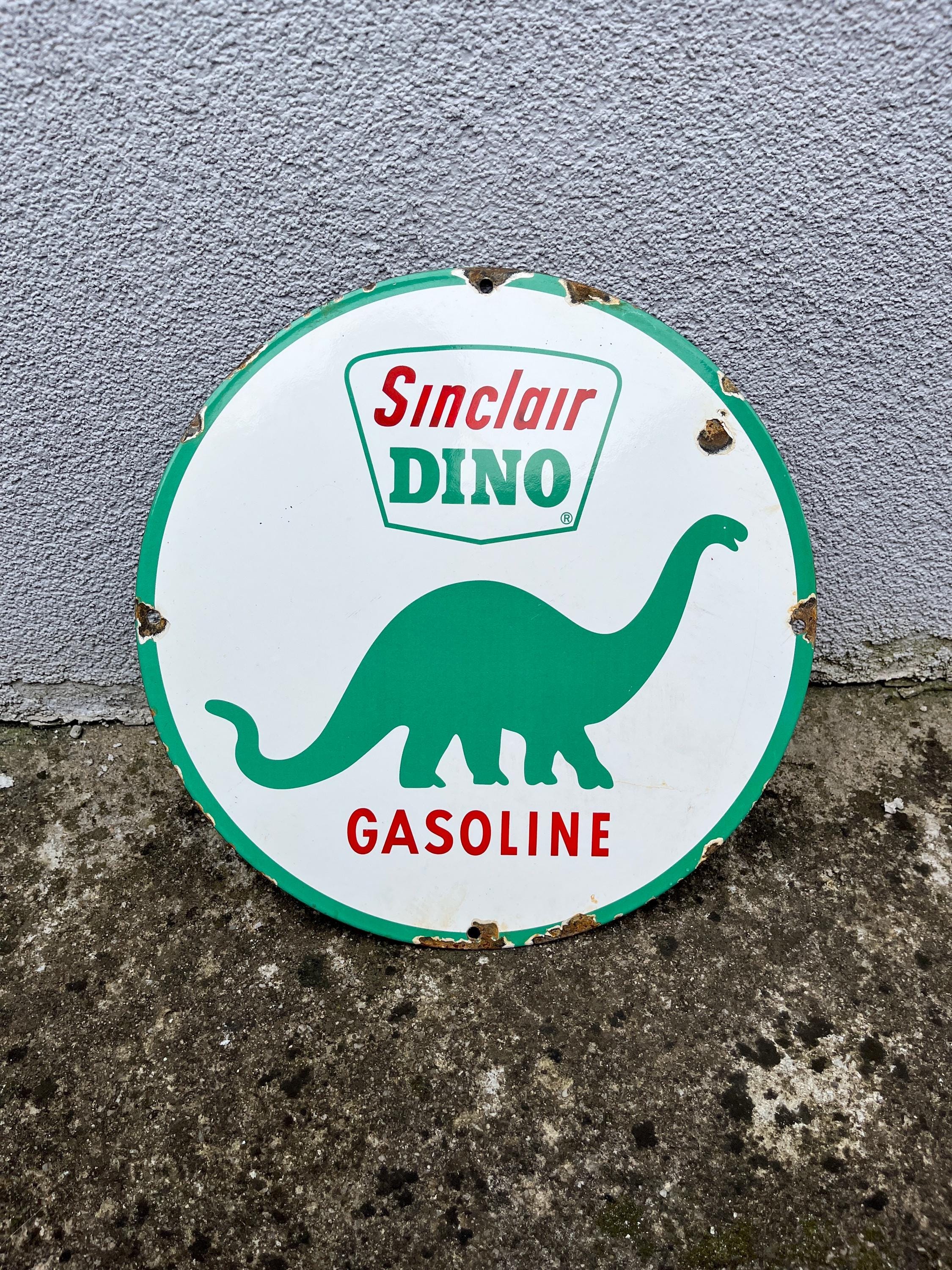 お値下げ！ ほぼ新品 Dino SERVICE 看板 Sinclair Dino Sign Porcelain