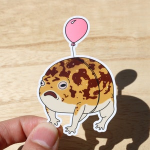 Rain Frog Balloon Sticker, Desert Rain Frog, Rain Frog Gift, Toad Stickers, Funny Decals, Vinyl Laptop Stickers, e-reader Sticker.