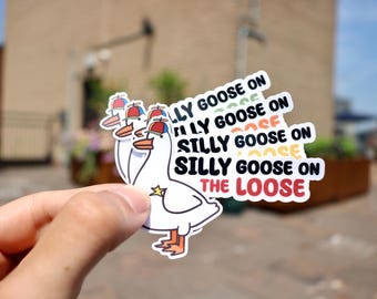 Sticker Silly Goose : mème drôle d'humour pour adultes - ordinateur portable, agenda