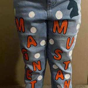 Hand painted jeans-you supply jeans-customizable