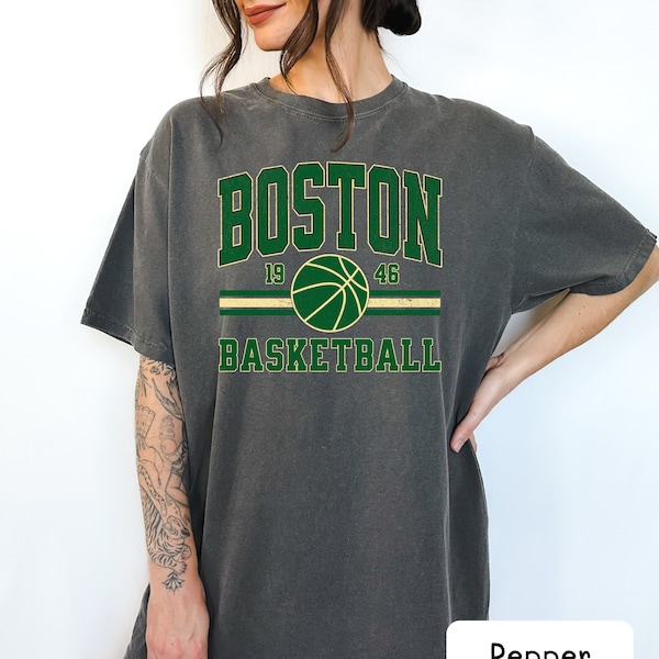 Boston Basketball Vintage Unisex T-shirt, Comfort Colors Retro T-shirt, Celtics Fans Apparel Gift, NBA Fans T-shirt, Jayson Tatum Fan
