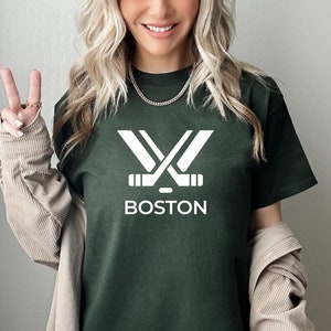 PWHL Boston T-Shirt, PWHL T-Shirt, Hockey T-Shirt, Hockey Boston T-Shirt Unisex for Youth and Adult - With Front Design