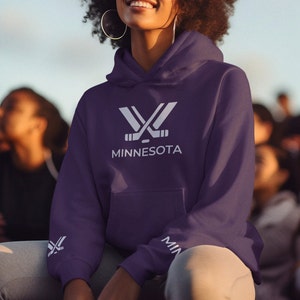 PWHL Minnesota Hoodie, Hockey Hoodie, Mn Hockey, Hockey Sweatshirt, Women Hockey - With design on the front and on the sleeves