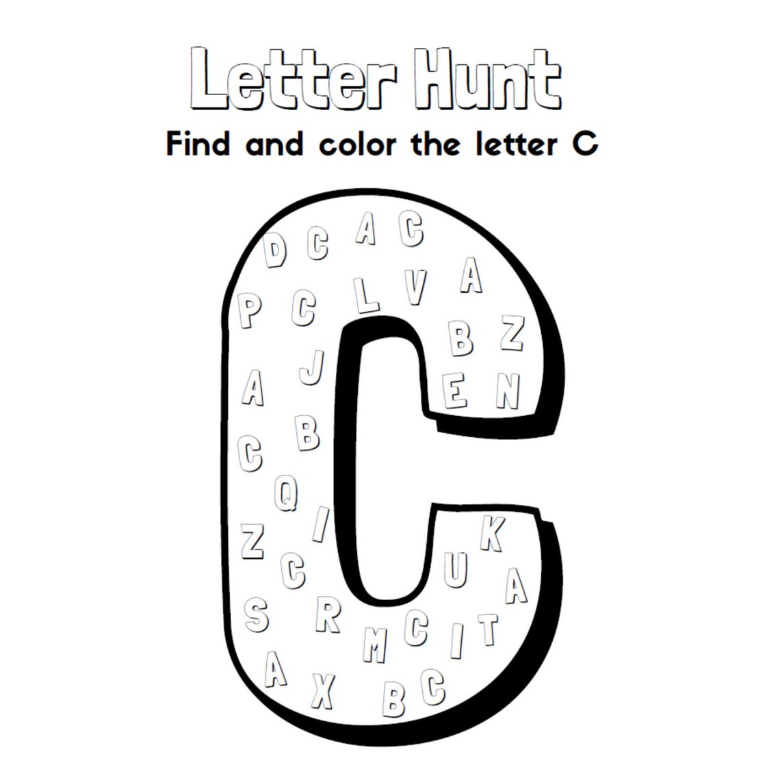 Alphabet Letter Hunt Activity Printable Preschool Learning Worksheets