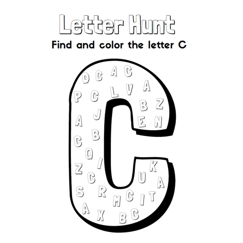 Alphabet Letter Hunt Activity Printable Preschool Learning Worksheets ...