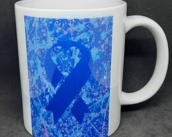 Ceramic Mug - Support Ribbon Blue