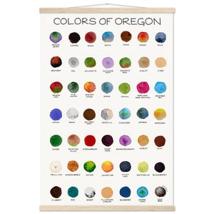 Colors of Oregon (Mixed) Museum-Quality Matte Art Print with Wooden Hanger