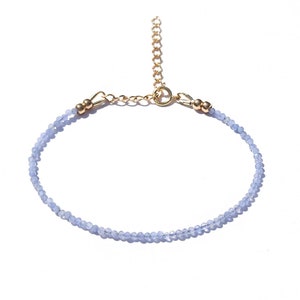 Dainty Tanzanite Bracelet, Gold- Filled, Tanzanite Jewelry Gemstone Bracelet, Adjustable Purple Bracelet, December Birthstone Gift