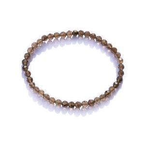 Pulsera de cuarzo ahumado, pulsera de yoga ajustable, pulsera de cuentas de joyería de cuarzo ahumado, pulsera de piedra preciosa hecha a mano